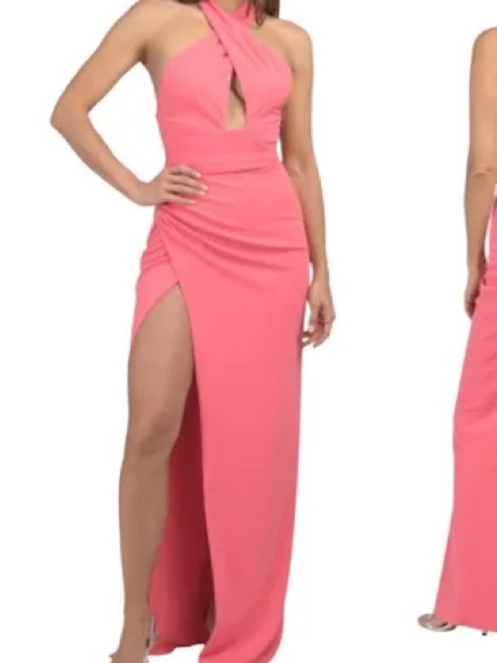 Show Me Your MuMu Adele Flamingo Pink Halter Neck Maxi Dress